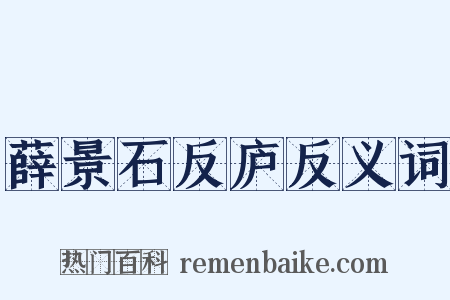 薛景石反庐反义词是什么意思的图片